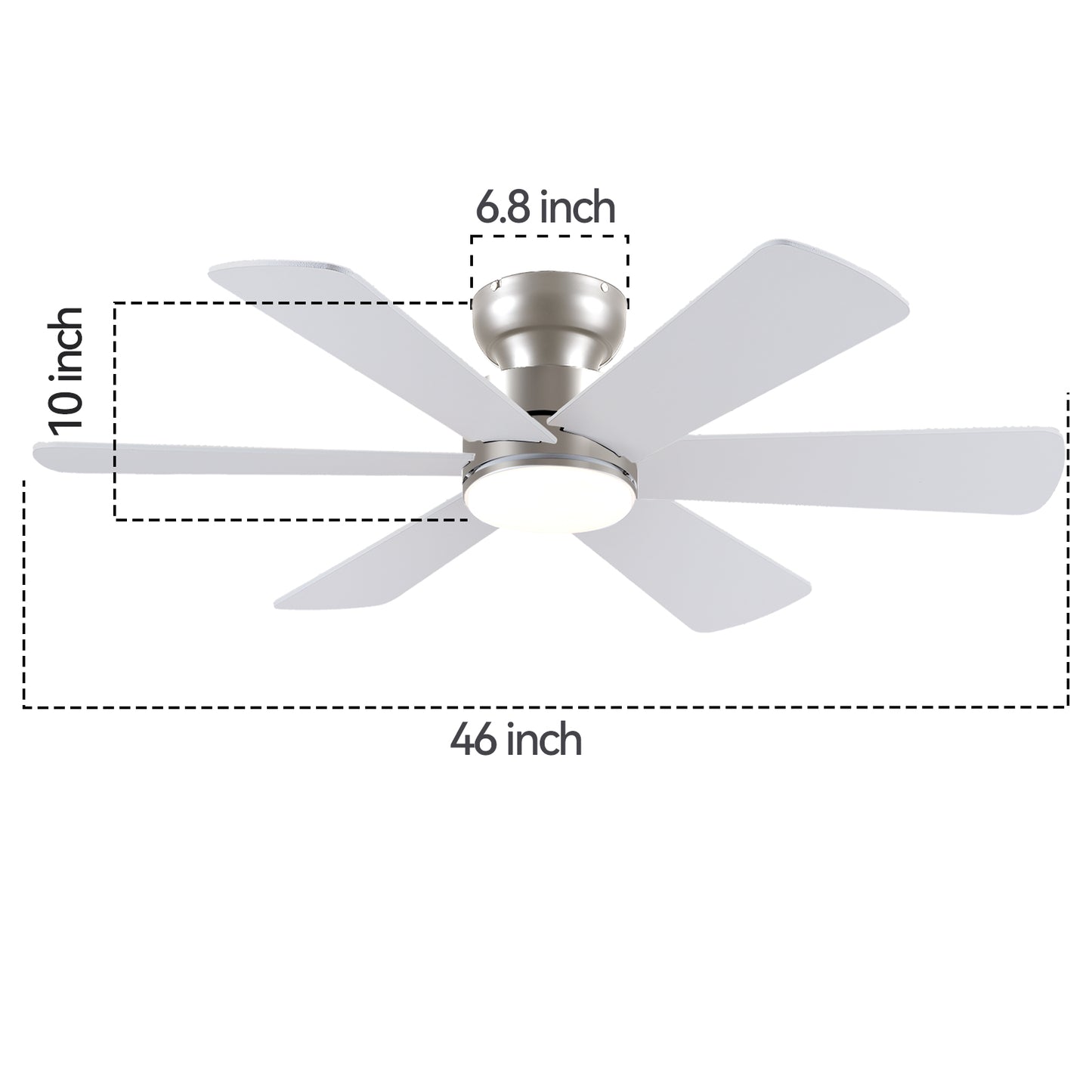 46 Inch Downrod  Ceiling Fan with 5 Blades