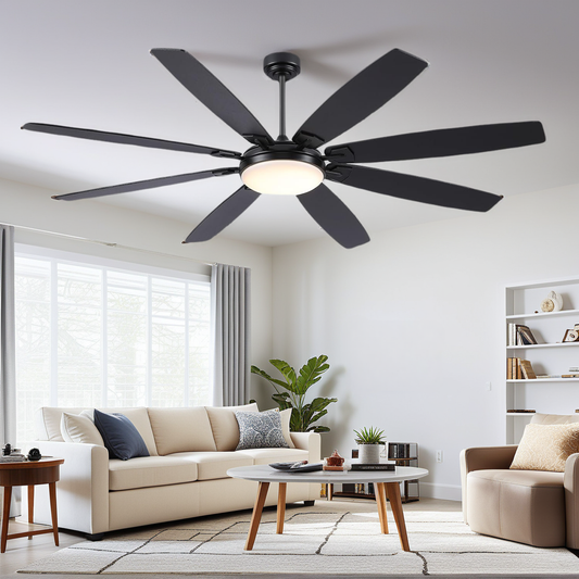 72 Inch Downrod Reversible Ceiling Fan with 8 Plywood Blades