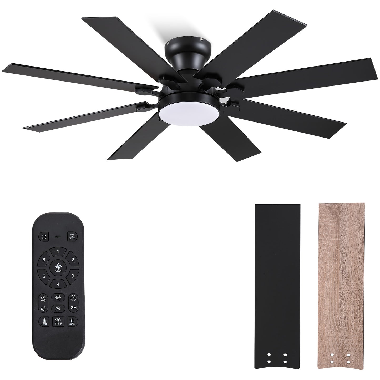 52 Inch 8 Blades Flush Mount Ceiling Fan