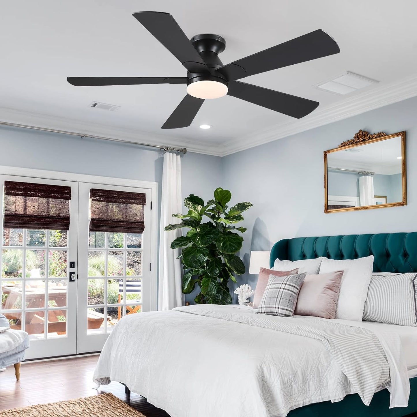 52 Inch Flush Mount Ceiling Fan with 8 Blades