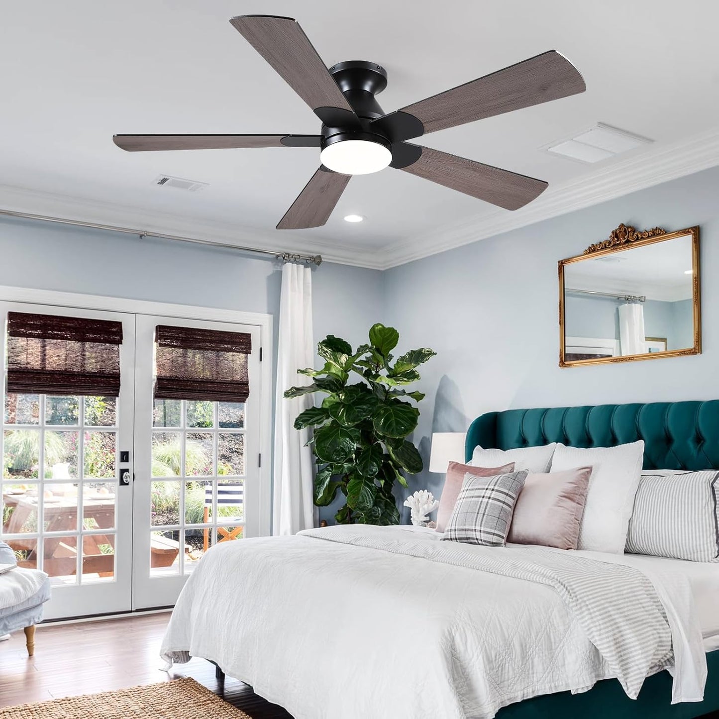 52 Inch Flush Mount Ceiling Fan with 8 Blades