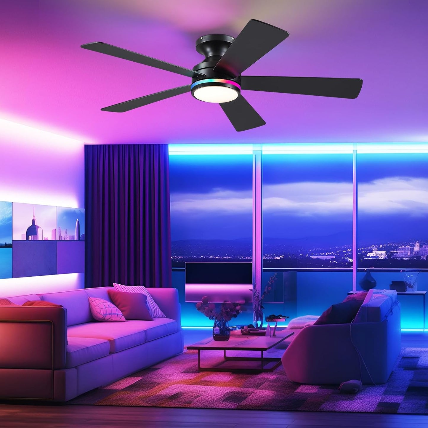 46 Inch  Low Profile Ceiling Fan with 6 Blades