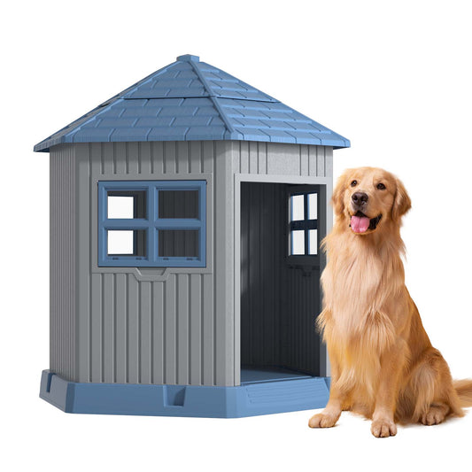 Bellura Pet - 37.4 “H Outdoor All Weather Waterproof and Sunproof Dog House