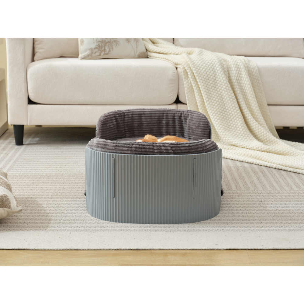 Bellura Pet - Innovative Grey Elevated Cat Bed for Indoor Cats, Scandinavian Style Pet Furniture with Removable Mattress Cover - Stylish Option for Kitty and Puppy