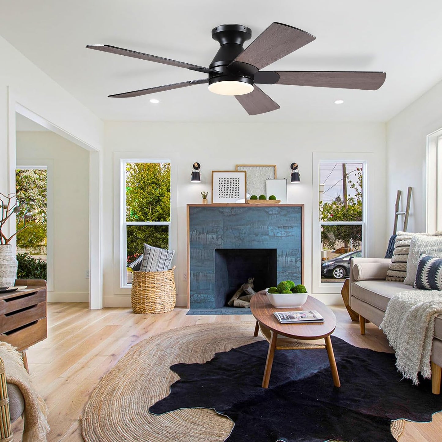 52 Inch Flush Mount Ceiling Fan with 8 Blades