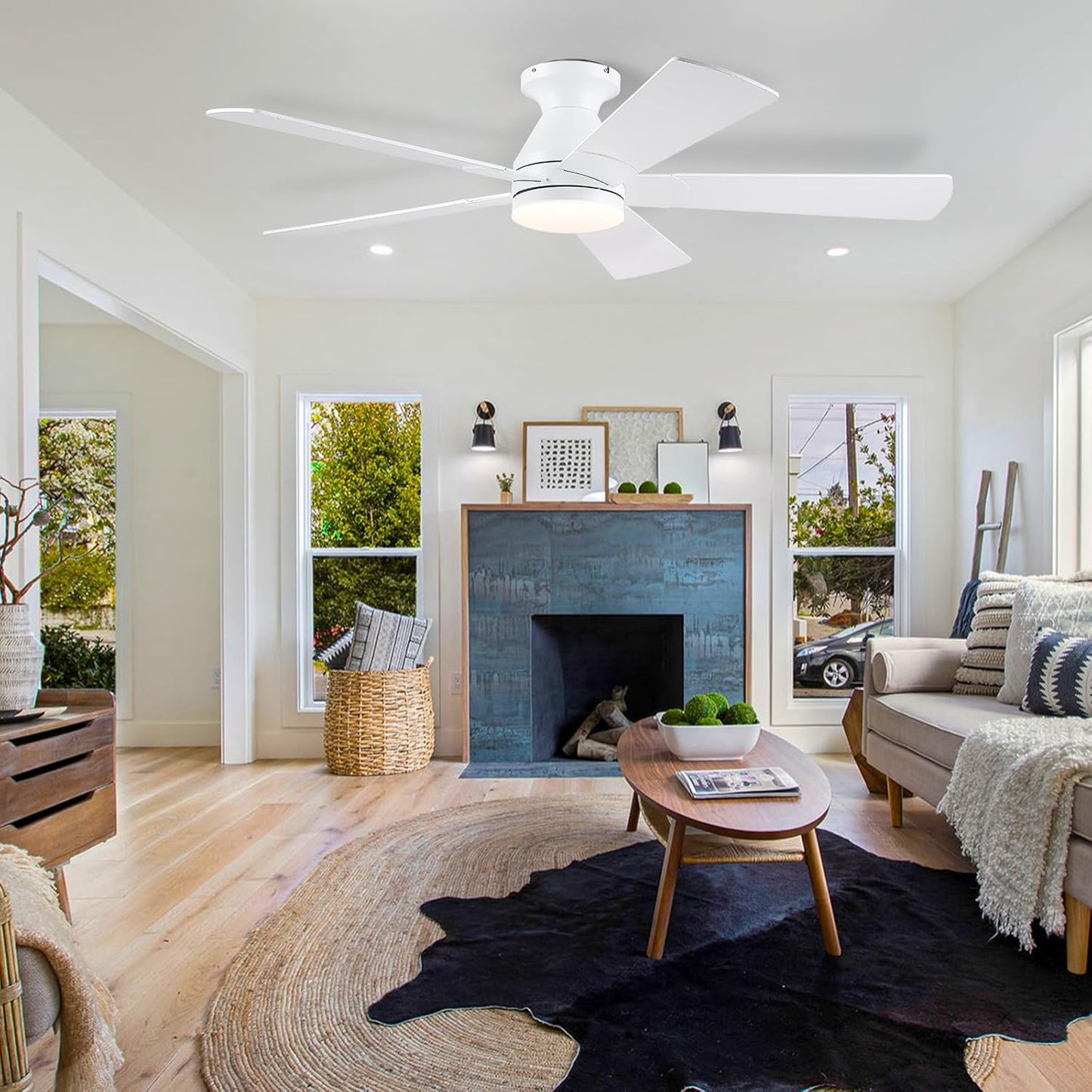 52 Inch Flush Mount Ceiling Fan with 8 Blades