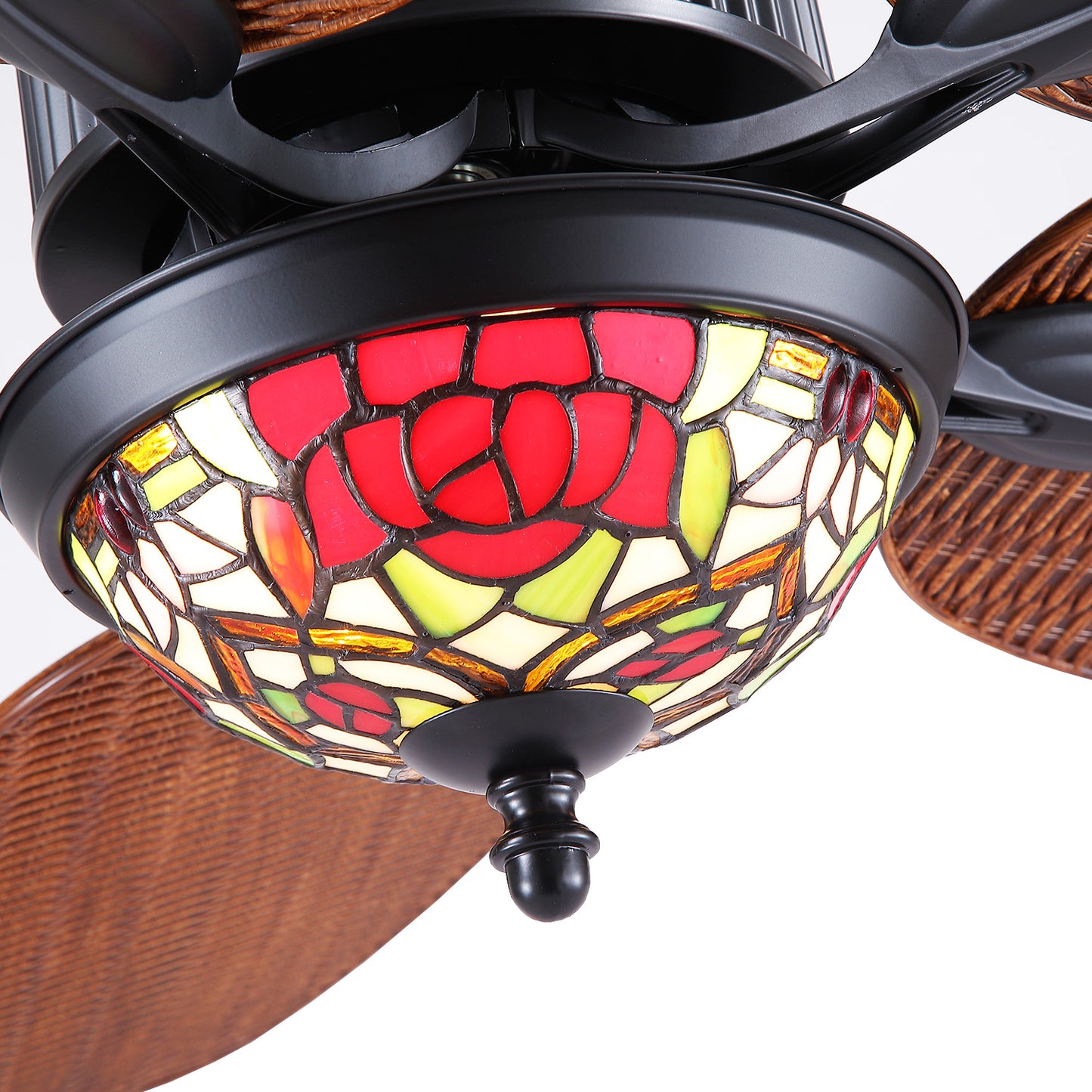50" Downrod Ceiling Fan with Brown Blades
