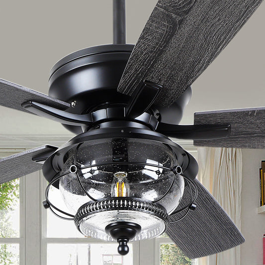52" Outdoor Ceiling Fans with Light and Remote, Waterproof Wet Rated Ceiling Fan, 6 Speeds Reversible Blades for Kitchen,Dining Room,Outside Patios