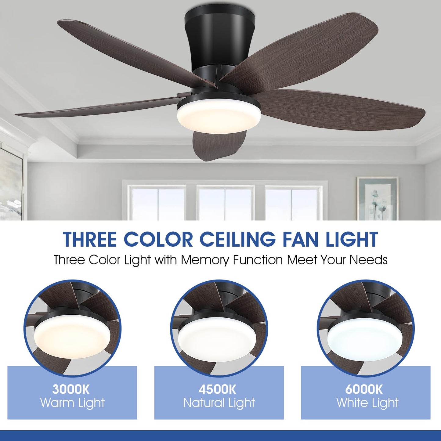 36 or 42 or 48 inch ceiling fan