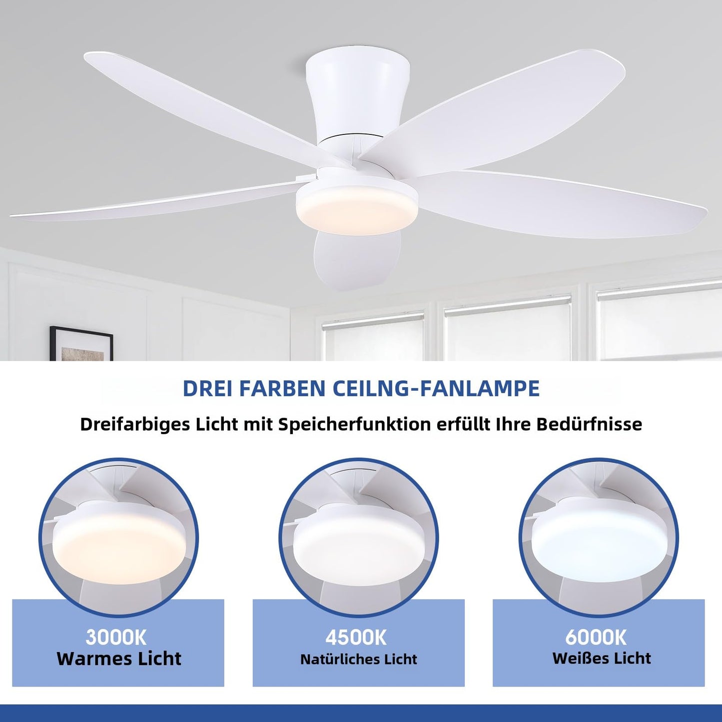 36 or 42 or 48 inch ceiling fan