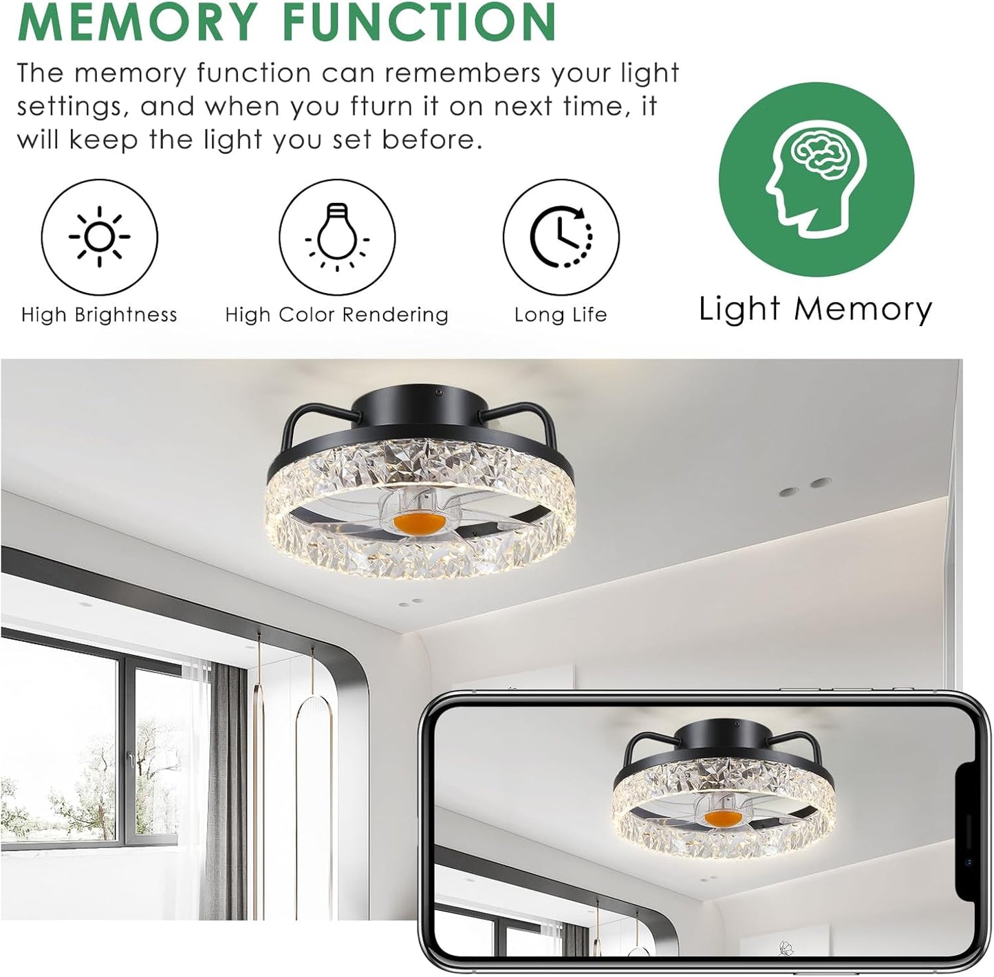 13 inch Modern Cute ceiling Fan with Light