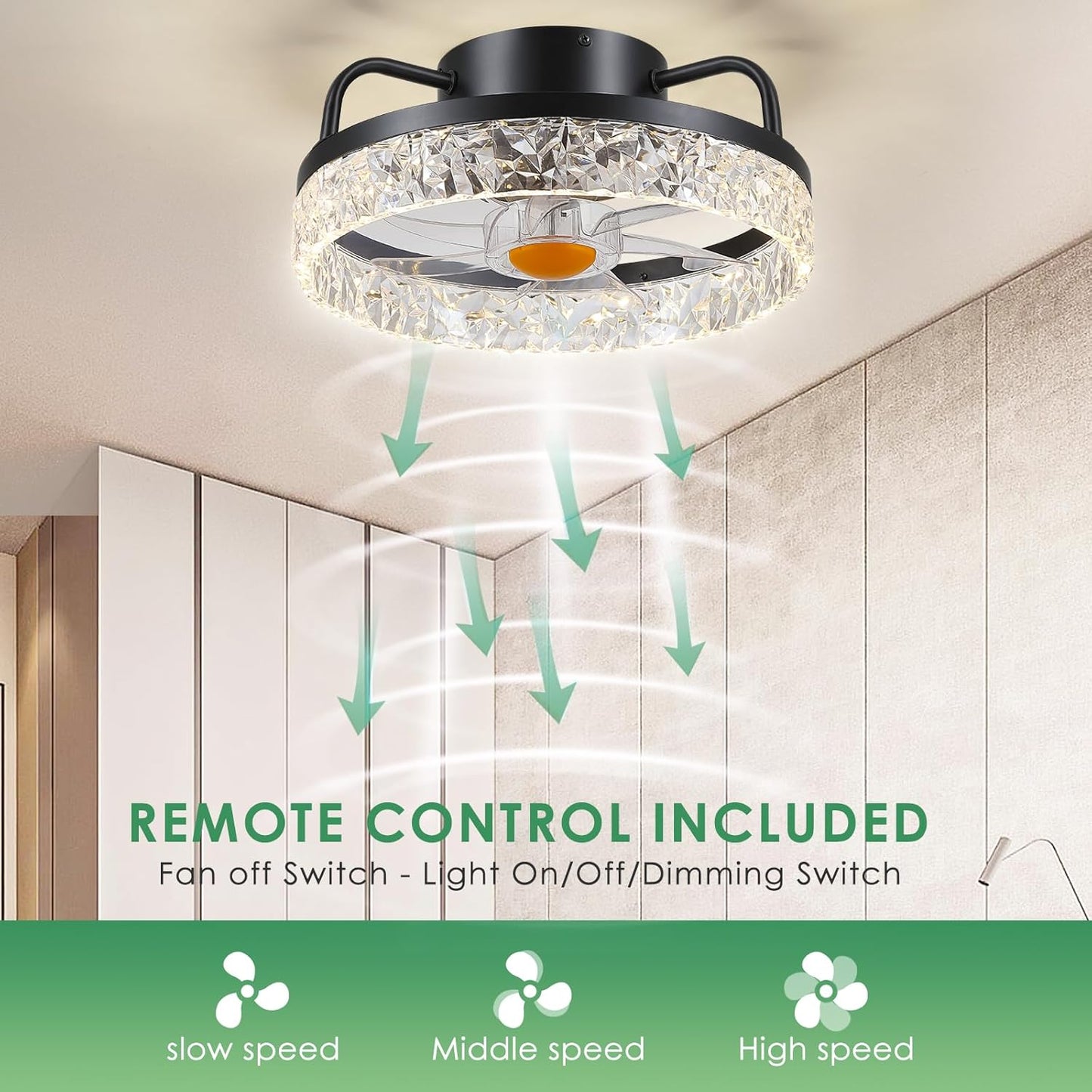 13 inch Modern Cute ceiling Fan with Light