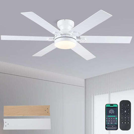 46 Inches Flush Mount Ceiling Fan with Light