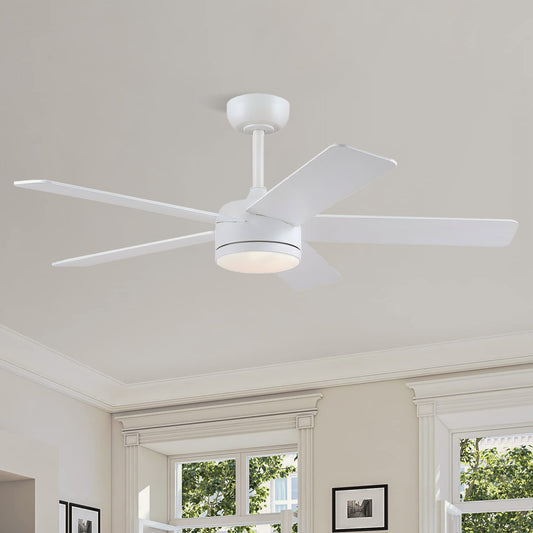 46 inch White ceiling fan with light