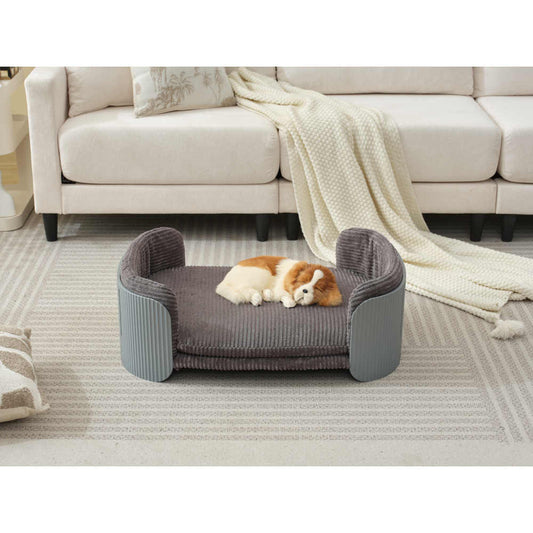 Bellura Pet - Innovative Grey Elevated Cat Bed for Indoor Cats, Scandinavian Style Pet Furniture with Removable Mattress Cover - Stylish Option for Kitty and Puppy