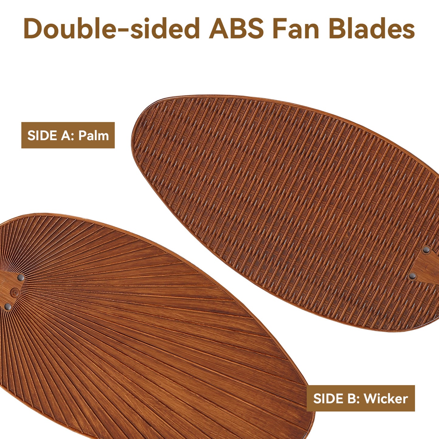 50 Inches Brown Ceiling Fan without Light