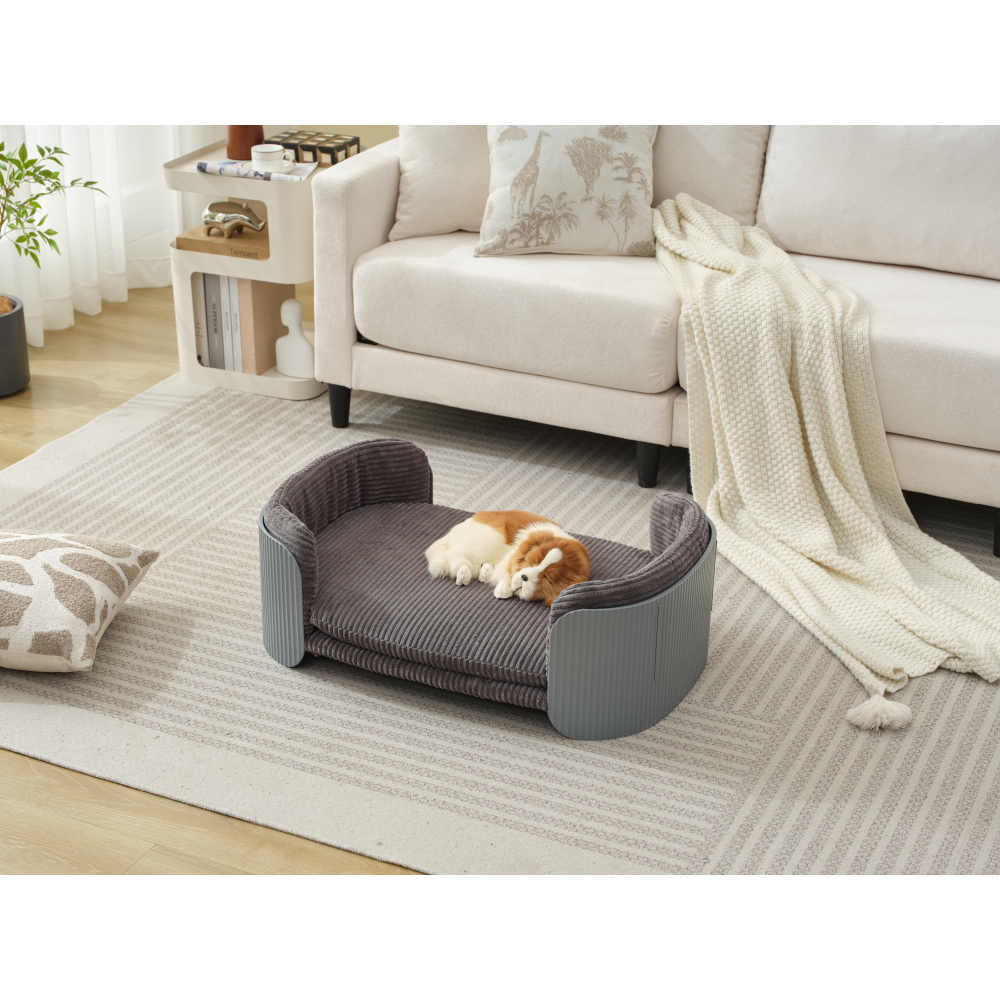 Bellura Pet - Innovative Grey Elevated Cat Bed for Indoor Cats, Scandinavian Style Pet Furniture with Removable Mattress Cover - Stylish Option for Kitty and Puppy